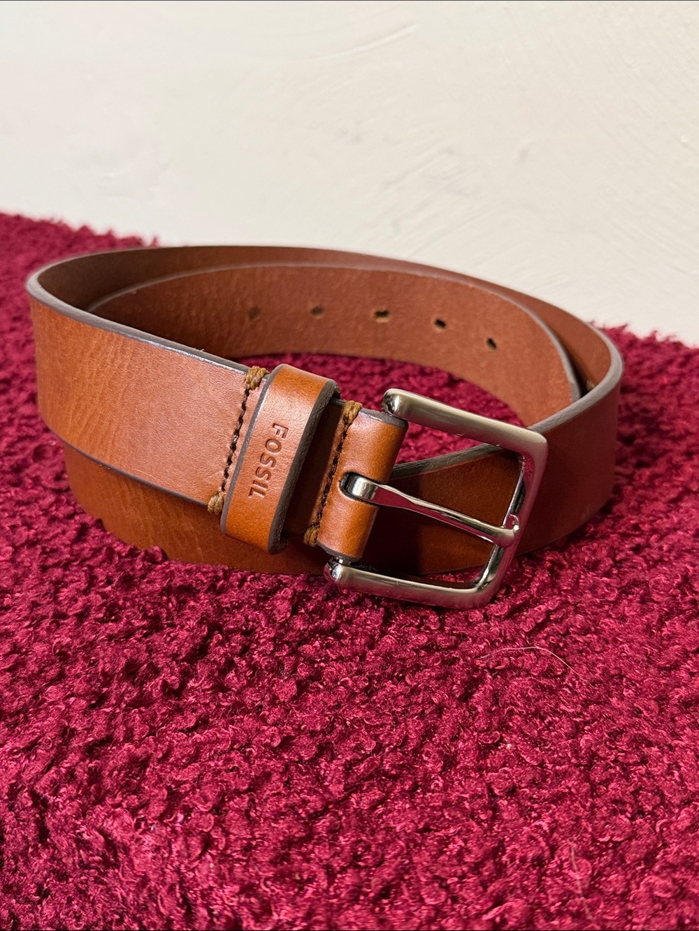 Fossil Mens Brown leather belt 34